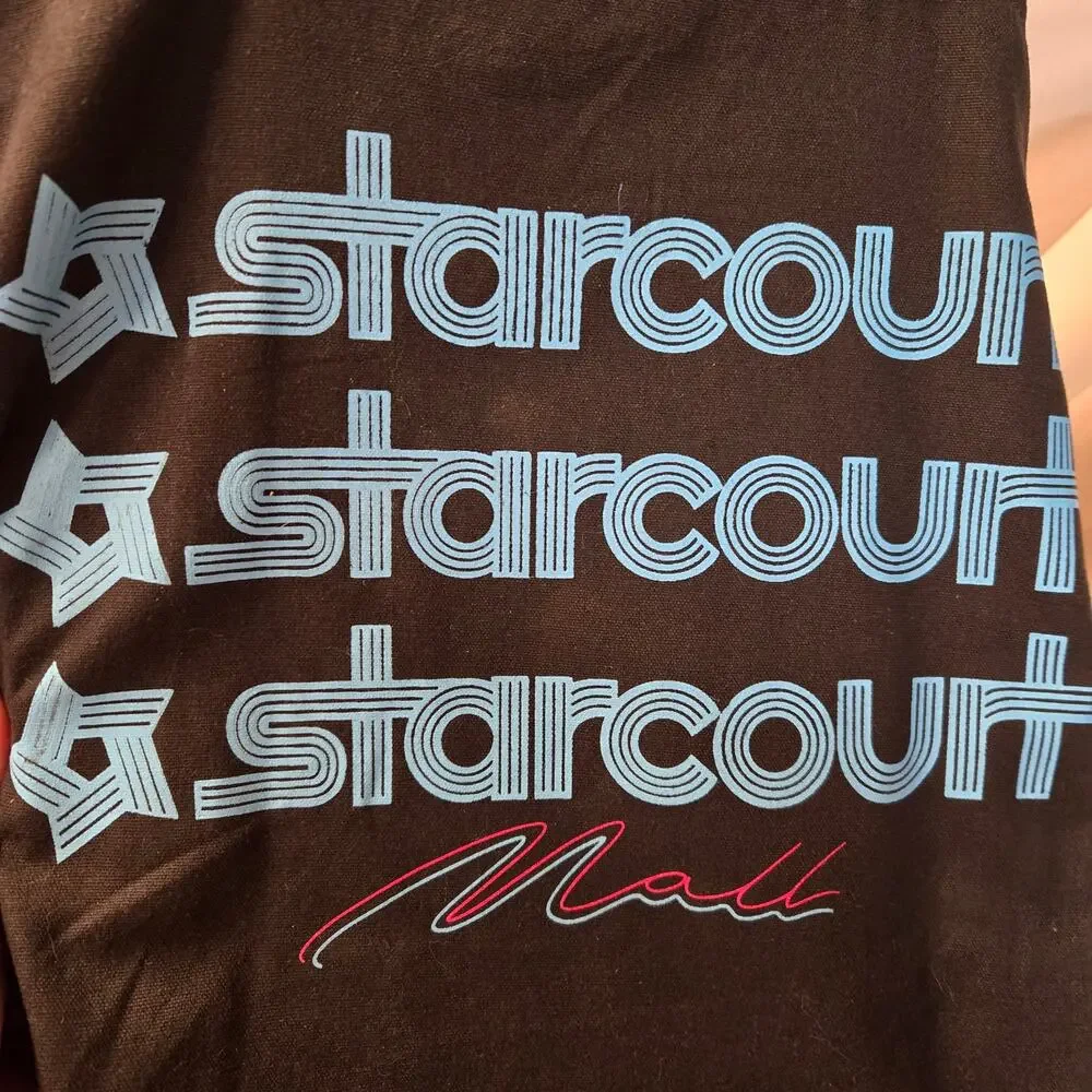 Stranger Things Tote Bag Black Starcourt Mall Costume Shopping Bag